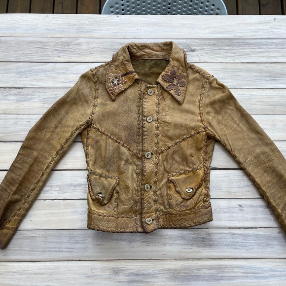Vintage hippie leather jacket - Picture 1 of 13